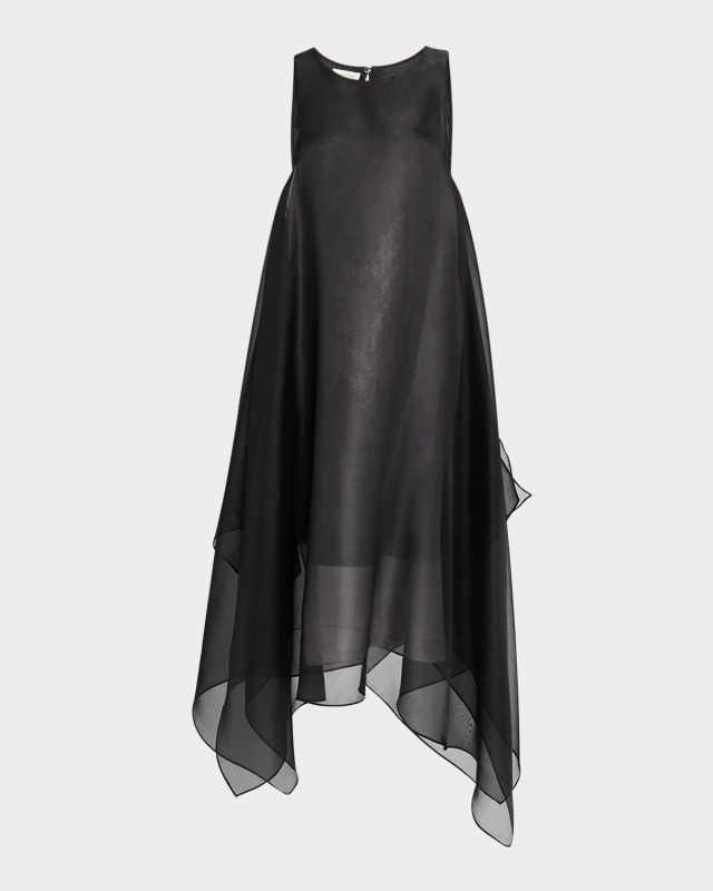 Handkerchief Silk Organza Maxi Dress